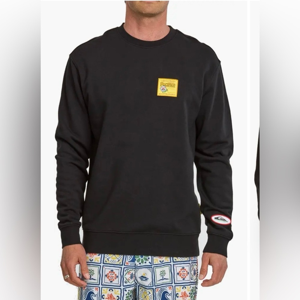 Quiksilver x Pacífico Black Crewneck Sweatshirt – Logo Patch Mens size small